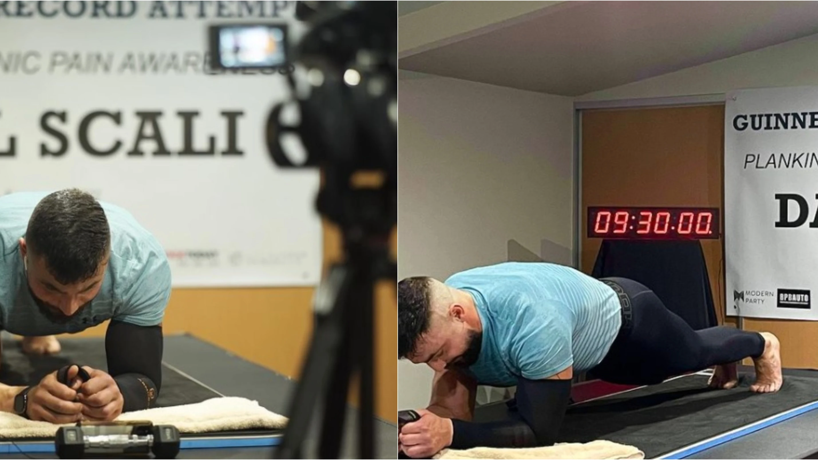Daniel Scali estable un nuevo récord tras pasar 9 horas y 30 minutos haciendo una plancha abdominal Daniel Scali estable un nuevo récord tras pasar 9 horas y 30 minutos haciendo una plancha abdominal