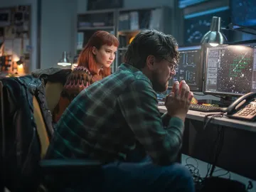 Jennifer Lawrence y Leonardo DiCaprio en 'No mires arriba' Jennifer Lawrence y Leonardo DiCaprio en 'No mires arriba'