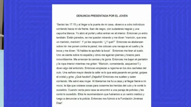 Consulta el contenido de la denuncia falsa de agresión homófoba en Madrid Consulta el contenido de la denuncia falsa de agresión homófoba en Madrid