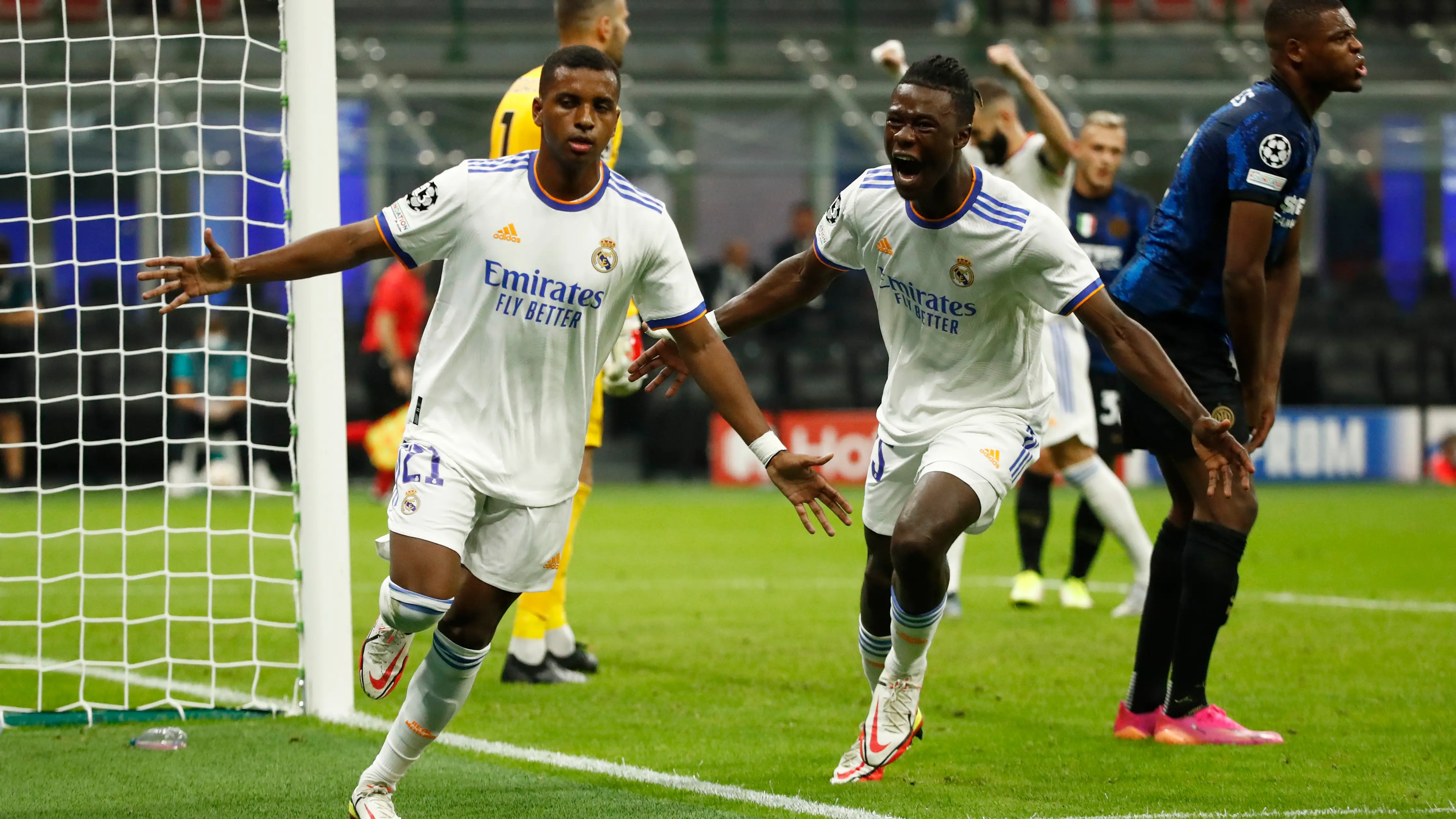 Rodrygo celebra su gol ante el Inter de Milán en San Siro Rodrygo celebra su gol ante el Inter de Milán en San Siro