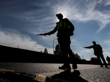 Imagen de archivo de policías nacionales Imagen de archivo de policías nacionales