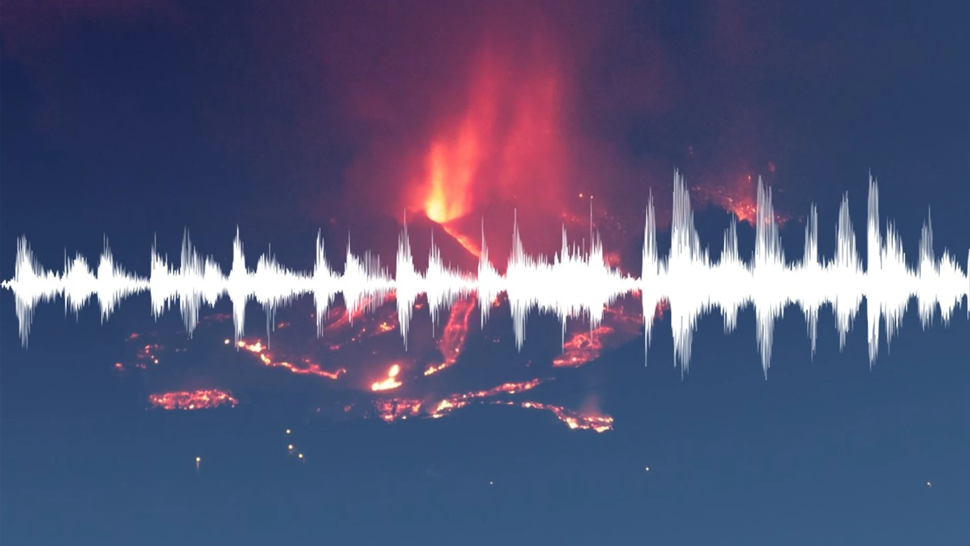 Sonido del rugido del volcán en La Palma
