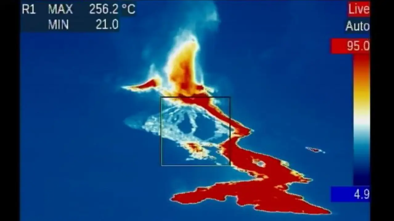 Im&aacute;genes infrarrojas de la actividad magm&aacute;tica en La Palma tras la erupci&oacute;n del volc&aacute;n