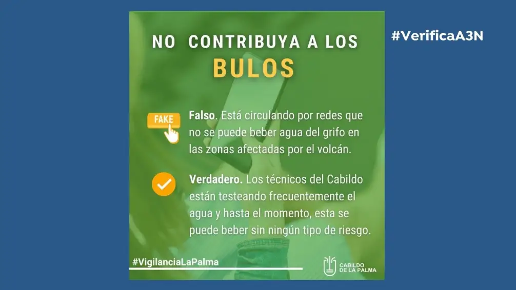 En las zonas afectadas por el volc&aacute;n de La Palma no puedes beber agua del grifo, el &uacute;ltimo bulo de la erupci&oacute;n