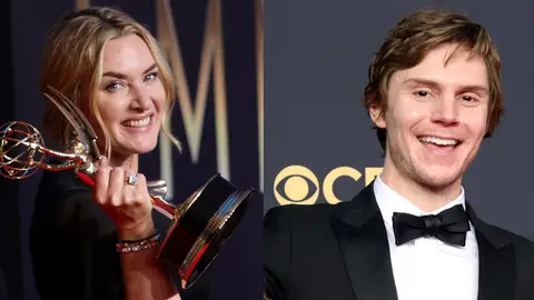 Kate Winslet y Evan Peters tras ganar su Emmy por 'Mare of Easttown' Kate Winslet y Evan Peters tras ganar su Emmy por 'Mare of Easttown'