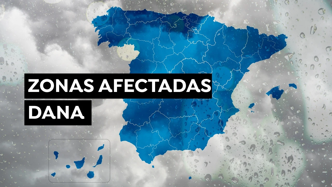Mapa de zonas afectadas por la DANA en España Mapa de zonas afectadas por la DANA en España