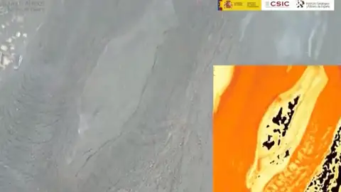 Las cámras térmicas permiten ver como evoluciona la lava del volcán Las cámras térmicas permiten ver como evoluciona la lava del volcán