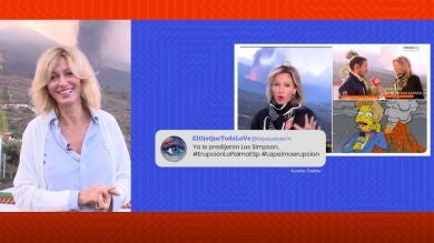 La reacción de Susanna Griso al meme viral de Los Simpson desde el volcán de La Palma