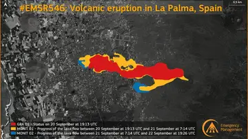 Imágenes satélite del volcán de La Palma Imágenes satélite del volcán de La Palma