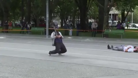Simulan un atentado terrorista yihadista en Pamplona Simulan un atentado terrorista yihadista en Pamplona