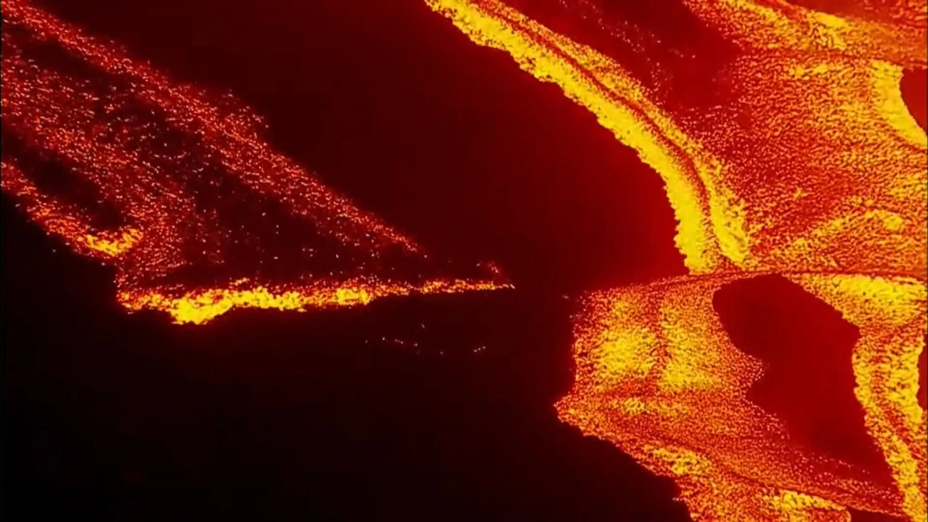 Colada de lava del volcán de La Palma