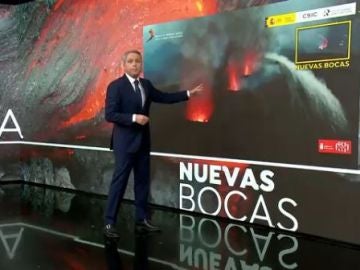 Vicente Vallés explica las dos nuevas bocas del volcán de La Palma