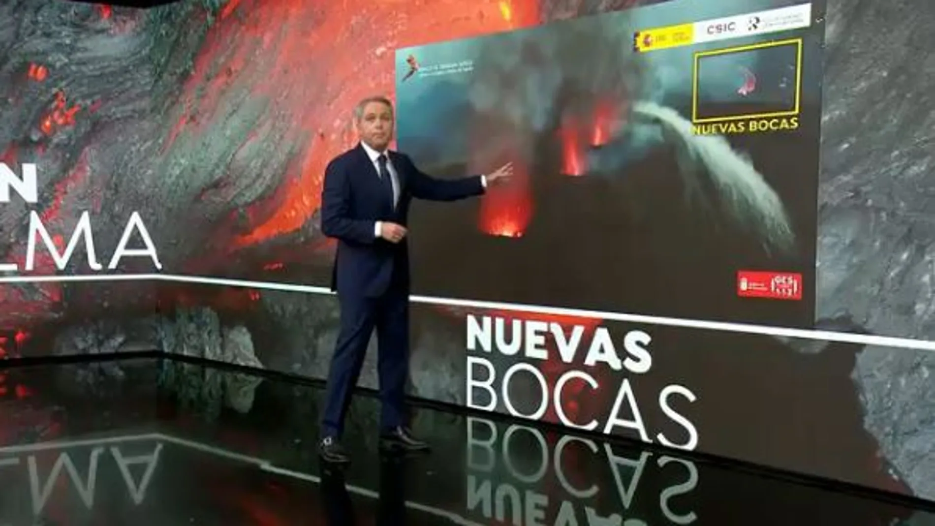 Vicente Vallés explica las dos nuevas bocas del volcán de La Palma