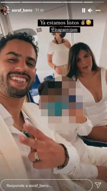 Isa Pantoja, Asraf y Albertido en la boda de Anabel Pantoja Isa Pantoja, Asraf y Albertido en la boda de Anabel Pantoja