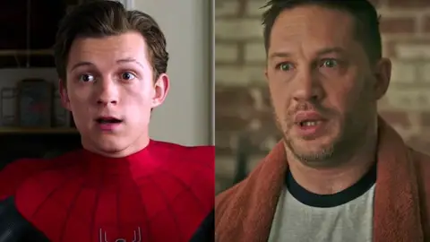 Tom Holland y Tom Hardy Tom Holland y Tom Hardy