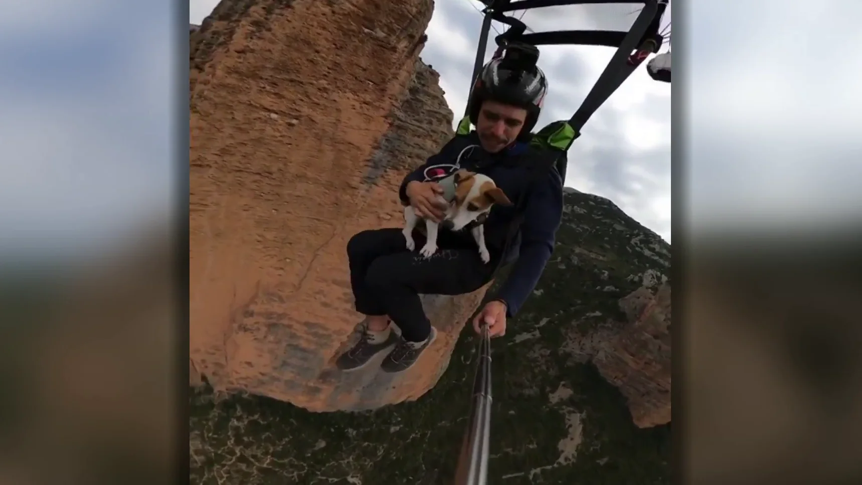 Sua, la perra que vuela en parapente junto a su dueño Javier: "No tiene miedo" Sua, la perra que vuela en parapente junto a su dueño Javier: "No tiene miedo"