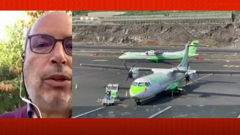 Controlador aéreo sobre los peligros del volcán. Controlador aéreo sobre los peligros del volcán.