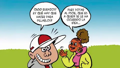 El cómic con el que el PSOE avisaba a los jóvenes de que si querían ayudas para la cultura, debían votarle El cómic con el que el PSOE avisaba a los jóvenes de que si querían ayudas para la cultura, debían votarle