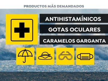 La ceniza volcánica dispara la compra de gafas protectoras, mascarillas y paraguas en La Palma