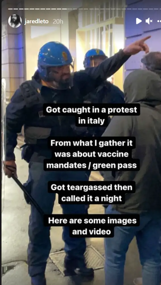 Jared Leto en mitad de protestas en Roma