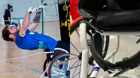 Un jugador de parabádminton culpa a Ryanair de destrozarle su silla de competición: "Estaré 4 meses sin entrenar" Un jugador de parabádminton culpa a Ryanair de destrozarle su silla de competición: "Estaré 4 meses sin entrenar"