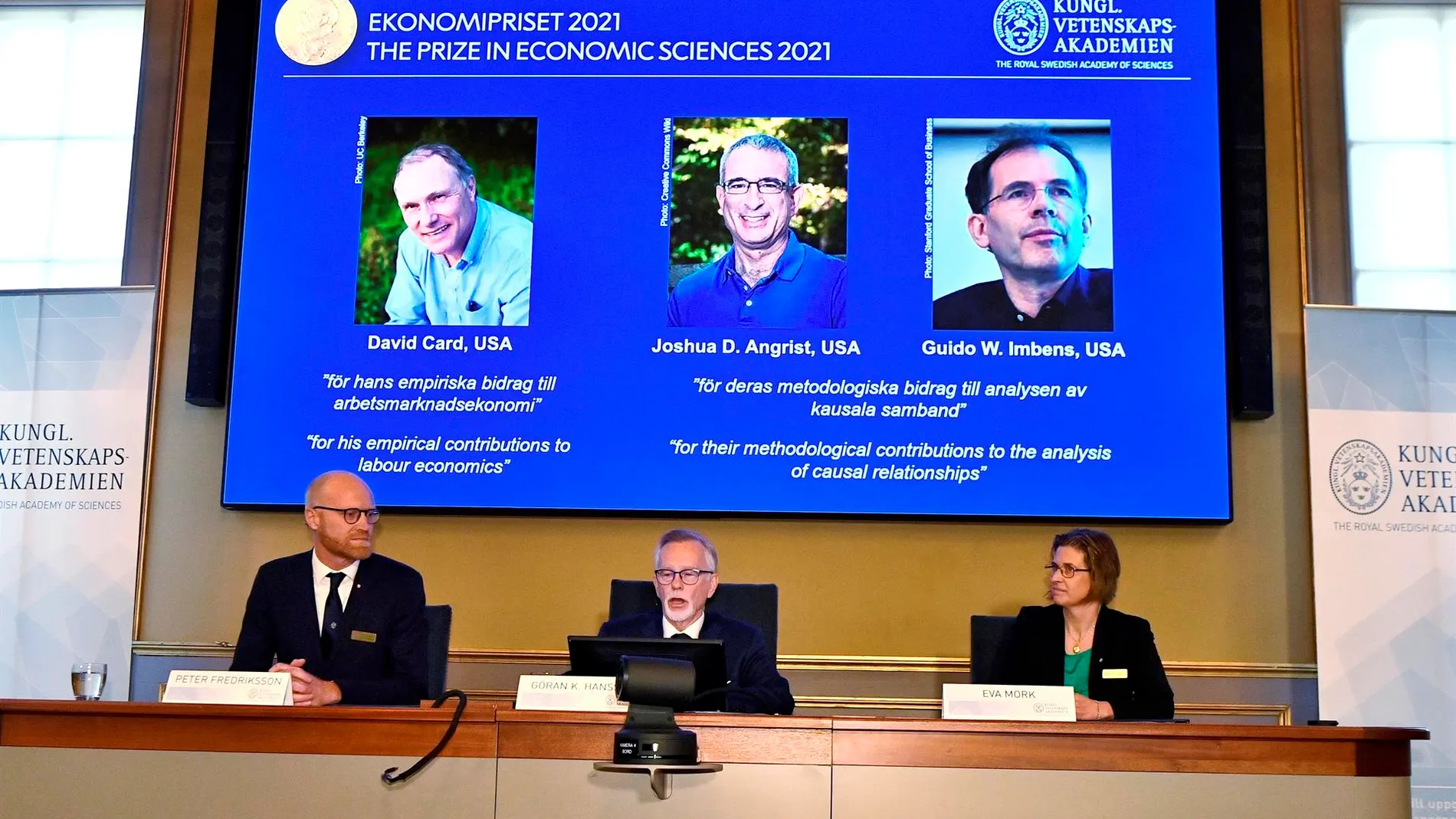Card, Angrist e Imbens ganan el Premio Nobel de Economía 2021