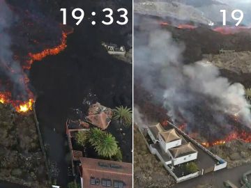 La lava avanza en 20 minutos