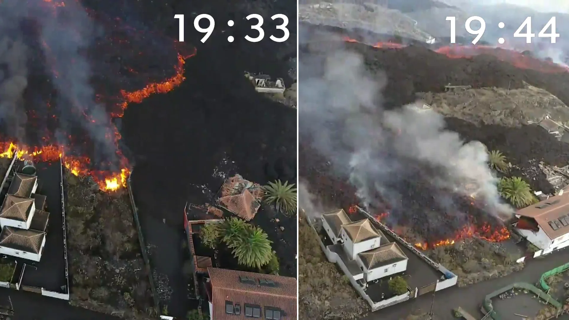 La lava avanza en 20 minutos La lava avanza en 20 minutos