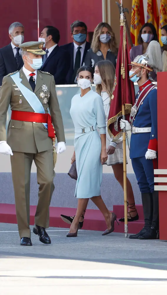 El rey Felipe, la reina Letizia y la infanta Sofía en el Día de la Hispanidad