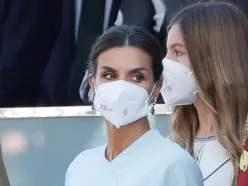 La reina Letizia en el Día de la Hispanidad de 2021 La reina Letizia en el Día de la Hispanidad de 2021