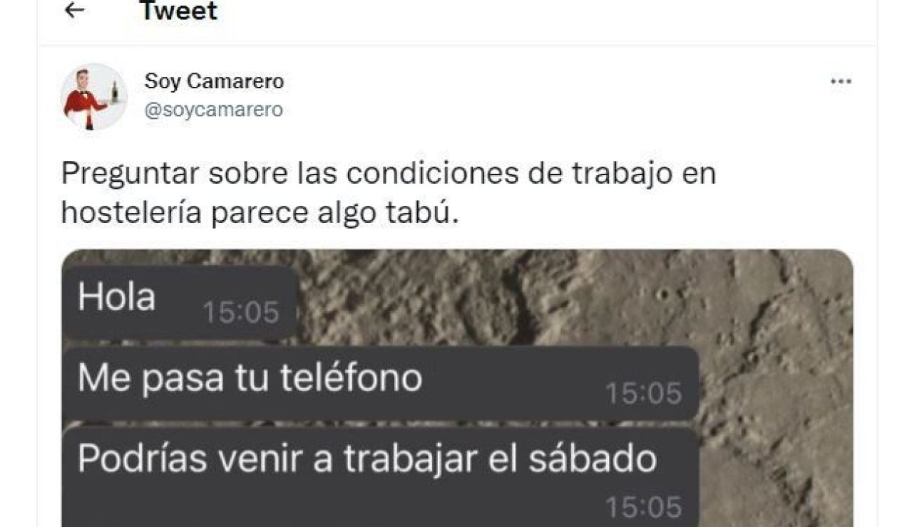 Tuit de @soycamarero