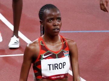 La atleta keniana Agnes Jebet Tirop, en los pasados Juegos Olímpicos de Tokio 2020