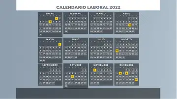 Calendario laboral y festivos 2022