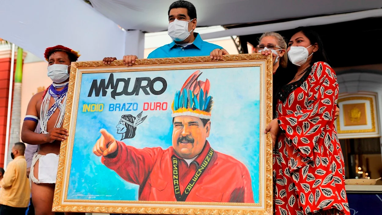 Fotograf&iacute;a cedida por prensa de Miraflores del presidente venezolano Nicol&aacute;s Maduro durante un acto de gobierno hoy en Caracas (Venezuela)