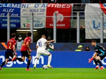 Mbappé anota ante España en la final de la Nations League