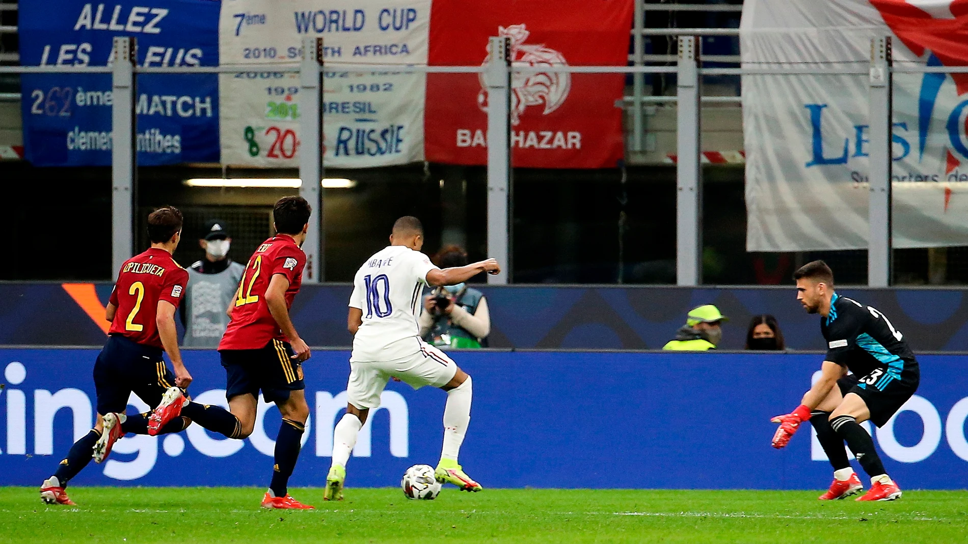 Mbappé anota ante España en la final de la Nations League