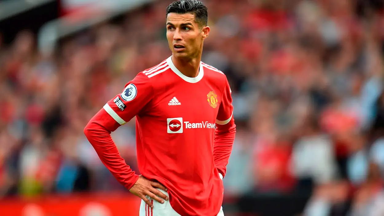 Cristiano Ronaldo durante un partido con el Manchester United