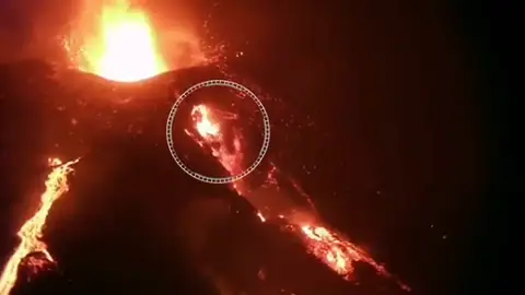 Derrumbe cono volcán La Palma Derrumbe cono volcán La Palma