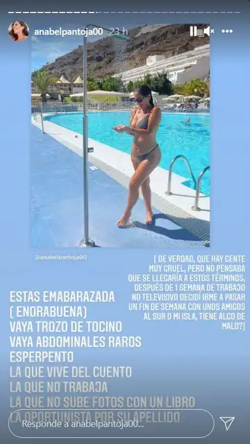 La respuesta de Anabel Pantoja a sus haters La respuesta de Anabel Pantoja a sus haters