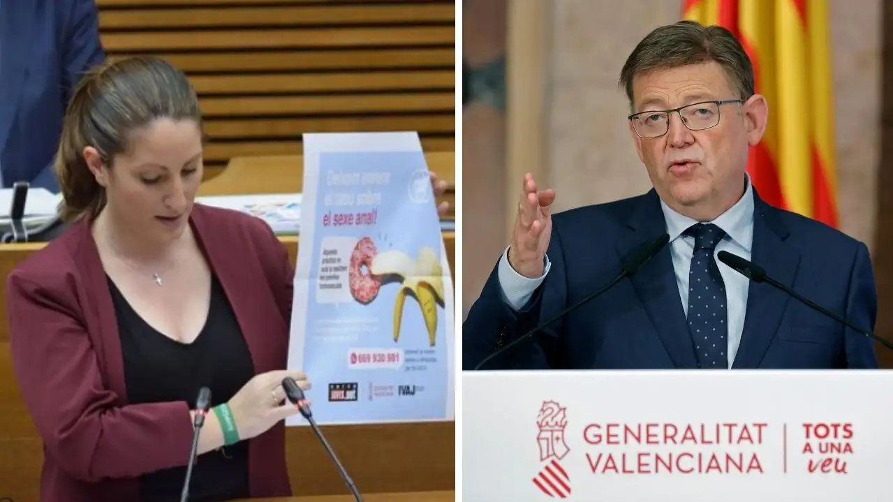 Ximo Puig, presidente de la Generalitat valenciana y Ana Vega, portavoz de Vox