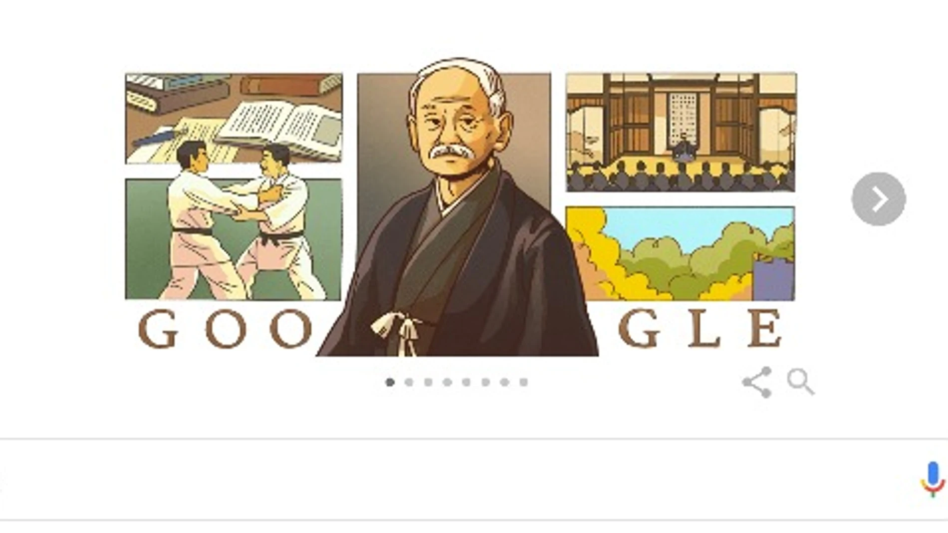 Google celebra hoy con un doodle el 161 cumpleaños del &#39;padre del judo&#39;: Kanō Jigorō