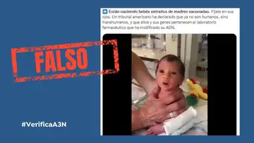 El bulo que alarma a las embarazadas: "Están naciendo bebés extraños de madres vacunadas" El bulo que alarma a las embarazadas: "Están naciendo bebés extraños de madres vacunadas"