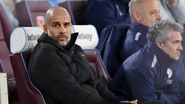Pep Guardiola, en un partido del Manchester City Pep Guardiola, en un partido del Manchester City