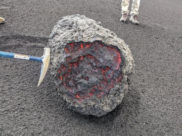 Bomba de lava del volcán de La Palma