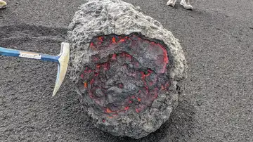 Bomba de lava del volcán de La Palma