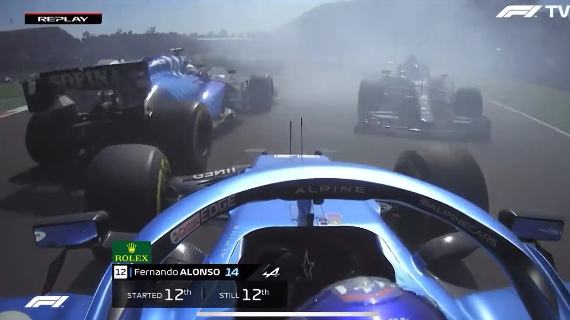 Los milagrosos reflejos de Fernando Alonso para evitar su choque con Bottas