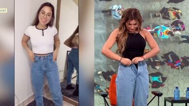 Daniela Requena se pone un pantalón en directo para conseguir un reto de TikTok