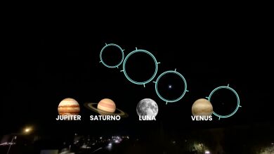 La impresionante conjunción planetaria de Júpiter, Saturno, la Luna y Venus que puede verse desde la Tierra