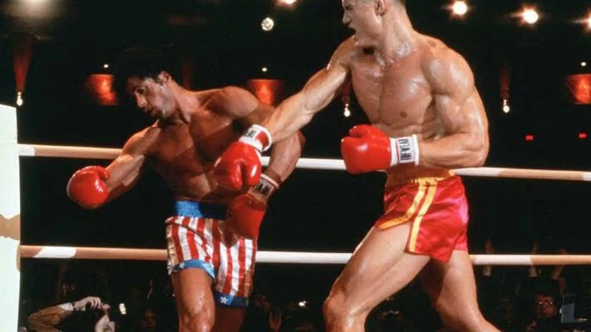 Sylvester Stallone y Dolph Lundgren en  'Rocky IV'