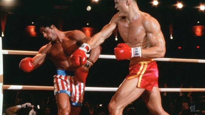 Sylvester Stallone y Dolph Lundgren en 'Rocky IV'